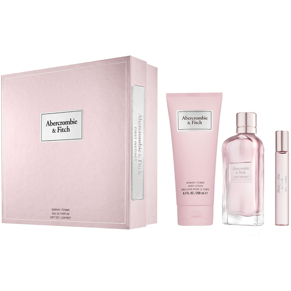 Abercrombie &amp; Fitch First Instinct for Her Set (EDP 100ml + EDP 15ml + BL 200ml) pentru Femei