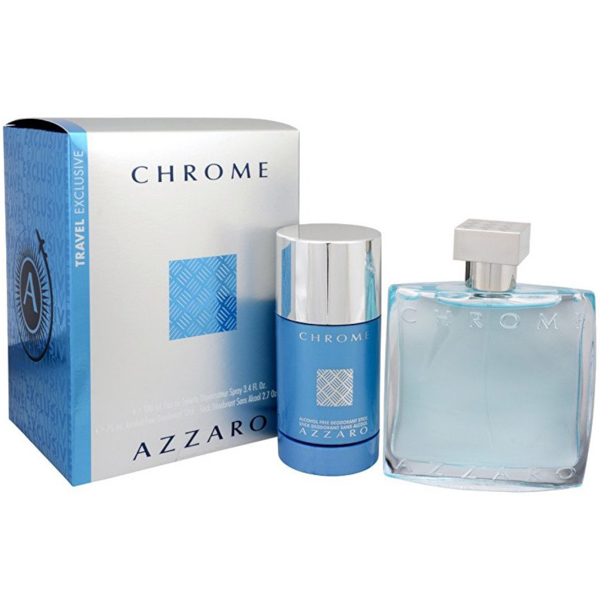 Azzaro Chrome Set (EDT 100ml + Deo Stick 75ml) pentru Bărbați