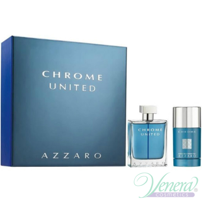 Azzaro Chrome United Set (EDT 50ml + Deo Stick 75ml) pentru Bărbați Seturi Cadou