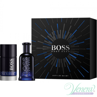 Boss Bottled Night Set (EDT 50ml + Deo Stick 75ml) for Men Sets