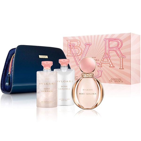 Bvlgari Rose Goldea Set (EDP 90ml + BL 75ml + SG 75ml + Borsetă) pentru Femei