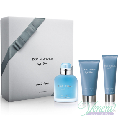 Dolce&Gabbana Light Blue Eau Intense Pour Homme Set (EDP 100ml + AS Balm 75ml + SG 50ml) for Men Sets