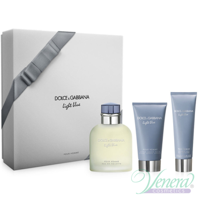 Dolce&Gabbana Light Blue Set (EDT 125ml + AS Balm 75ml + SG 50ml) pentru Bărbați Men's Gift sets