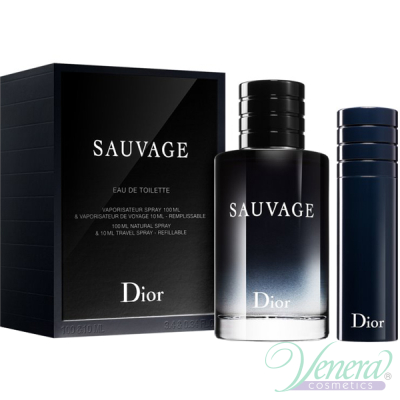 Dior Sauvage Set (EDT 100ml + EDT 10ml) pentru Bărbați Seturi