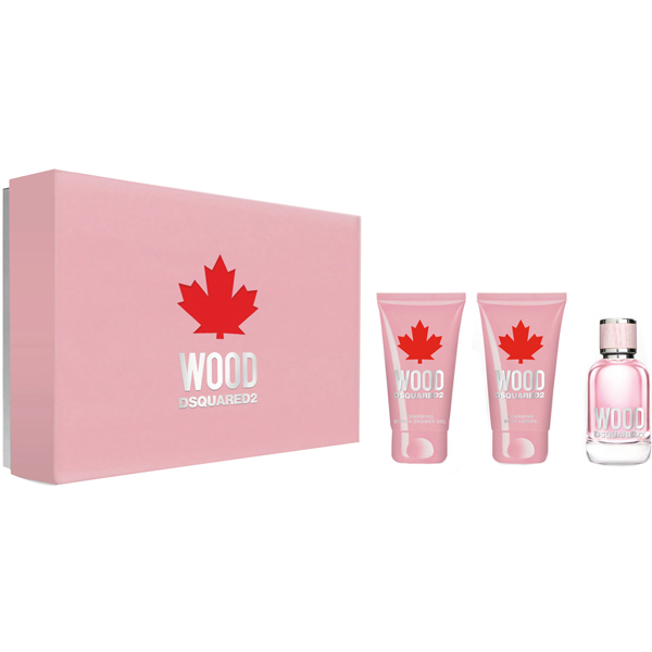 Dsquared2 Wood for Her Set (EDT 50ml + BL 50ml + SG 50ml) pentru Femei