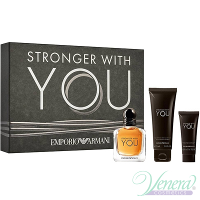 Emporio Armani Stronger With You Set (EDT 50ml + AS Balm 20ml + SG 75ml) for Men Men's Gift sets