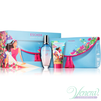 Escada Sorbetto Rosso Set (EDT 50ml + BL 50ml + Cosmetic Bag) pentru Femei Women's Gift sets