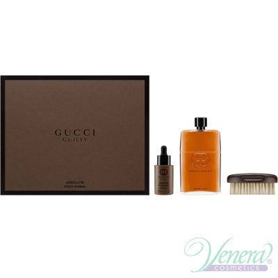 Gucci Guilty Absolute Set (EDP 150ml + Beard Oil 30ml + Brush) pentru Bărbați