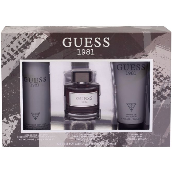 Guess 1981 Set (EDT 100ml + Shower Gel 200ml + Deo Spray 226ml) pentru Bărbați