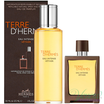 Hermes Terre D'Hermes Eau Intense Vetiver Set (EDP 30ml + Refill EDP 125ml) pentru Bărbați Seturi