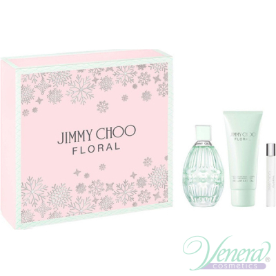  Jimmy Choo Floral Set (EDT 90ml + BL 100ml + EDT 7.5ml) pentru Femei Seturi