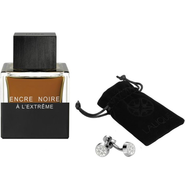 Lalique Encre Noire A L\'Extreme Set (EDP 50ml + Cufflinks) pentru Bărbați