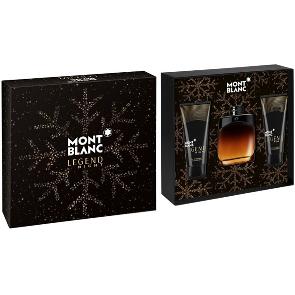 Mont Blanc Legend Night Set (EDP 100ml + AS Balm 100ml + SG 100ml) pentru Bărbați