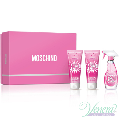 Moschino Pink Fresh Couture Set (EDT 50ml + BL 100ml + SG 100ml) pentru Femei Seturi