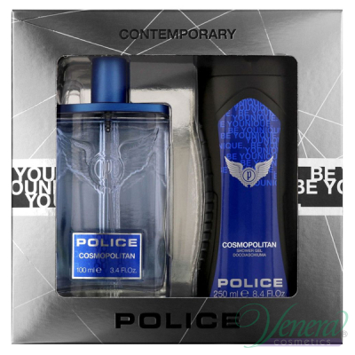 Police Cosmopolitan Set (EDT 100ml + SG 250ml) pentru Bărbați Men's Gift sets