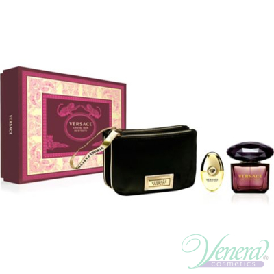Versace Crystal Noir Set (EDT 90ml + EDT 10ml + Bag) pentru Femei Women's Gift sets