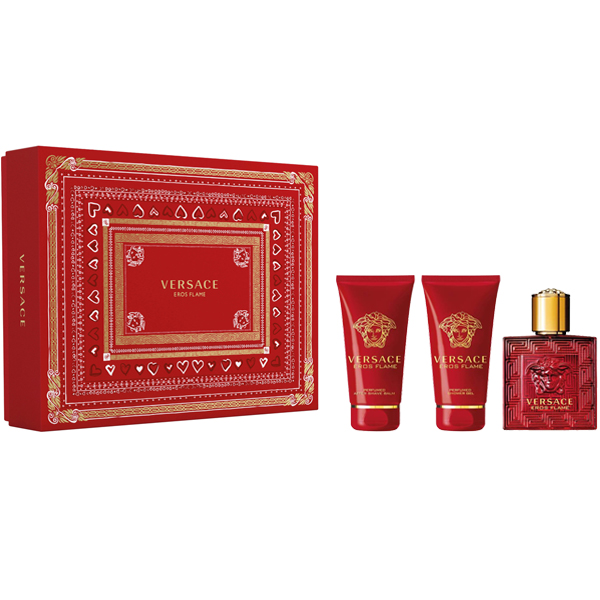 Versace Eros Flame Set (EDT 50ml + AS Balm 50ml + SG 50ml) pentru Bărbați