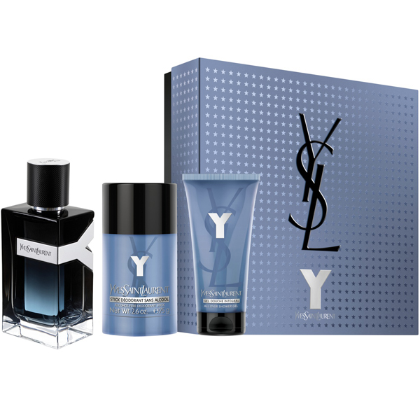 YSL Y Eau de Parfum Set (EDP 100ml + SG 50ml + Deo Stick 75ml) pentru Bărbați