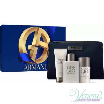 Armani Acqua Di Gio Set (EDT 100ml + SG 75ml + Deo Stick 75ml + Bag) pentru Bărbați Seturi