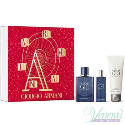 Armani Acqua Di Gio Profondo Set (EDP 40ml + EDP 15ml + SG 75ml) pentru Bărbați Parfumuri pentru Bărbați