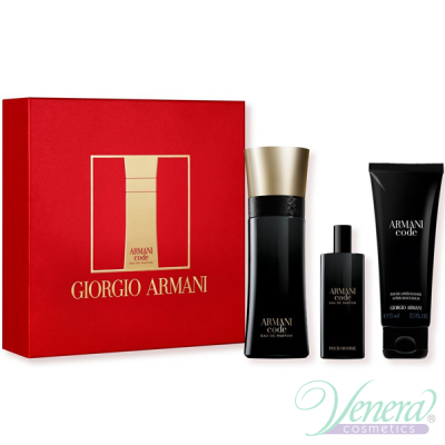 Armani Code Eau de Parfum Set (EDP 60ml + EDP 15ml + AS Balm 75ml) pentru Bărbați Seturi