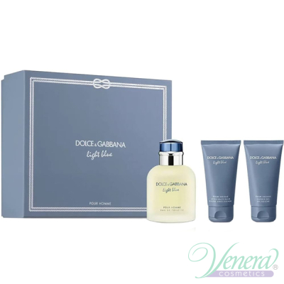 Dolce&Gabbana Light Blue Set (EDT 125ml + AS Balm 50ml + SG 50ml) pentru Bărbați Men's Gift sets
