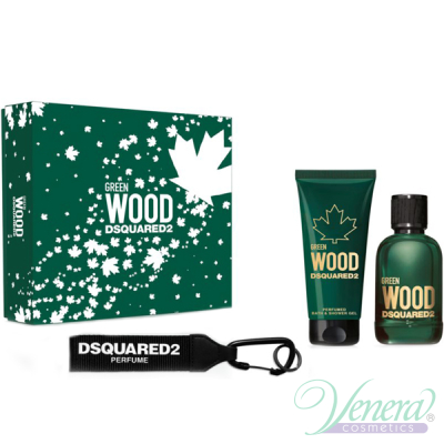Dsquared2 Green Wood Set (EDT 100ml + SG 100ml + Key Ring) pentru Bărbați Parfumuri pentru Bărbați