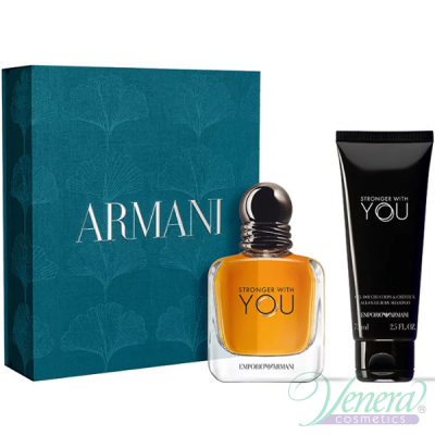 Emporio Armani Stronger With You Set (EDT 50ml + SG 75ml) pentru Bărbați Seturi