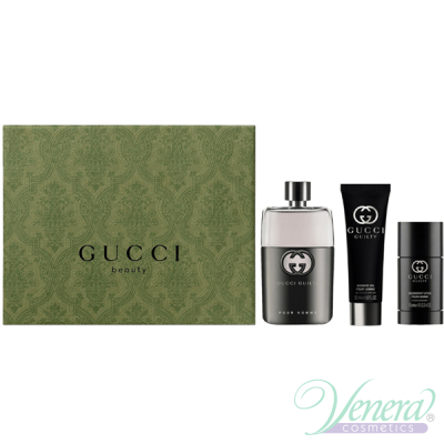 Gucci Guilty Pour Homme Set (EDT 90ml + Deo Stick 75ml+ SG 50ml) pentru Bărbați Seturi
