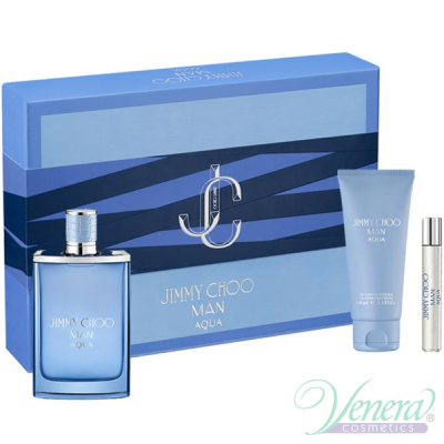 Jimmy Choo Man Aqua Set (EDT 100ml + AS Balm 100ml + EDT 7.5ml) pentru Bărbați Seturi