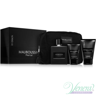 Mauboussin Pour Lui in Black Set (EDP 100ml + AS Balm 50ml + SG 100ml + Bag) pentru Bărbați Seturi