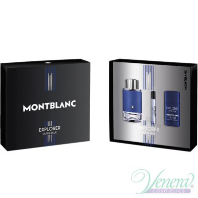Mont Blanc Explorer Ultra Blue Set (EDP 100ml + Deo Stick 75ml + EDP 7.5ml) pentru Bărbați Seturi