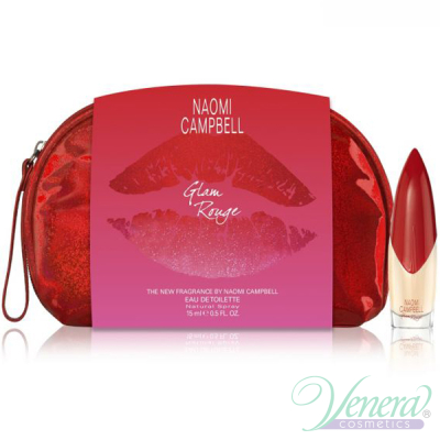 Naomi Campbell Glam Rouge Set (EDT 15ml + Make Up Bag) pentru Femei Seturi