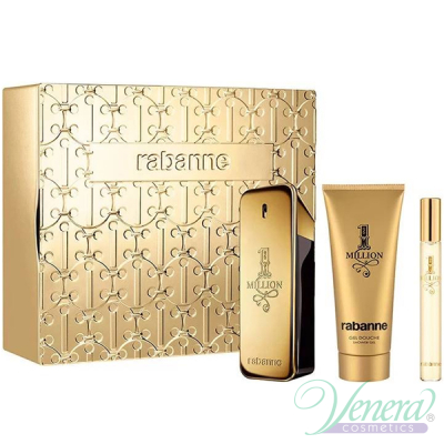 Paco Rabanne 1 Million Set (EDT 100ml + EDT 10ml + SG 100ml) pentru Bărbați Men's Gift Sets