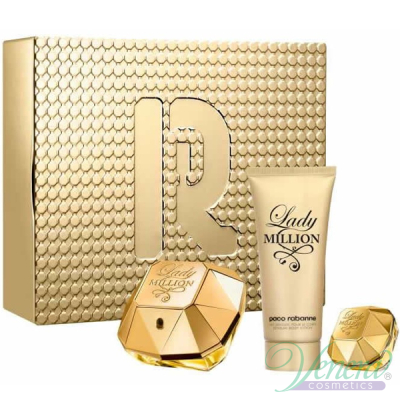 Paco Rabanne Lady Million Set (EDP 80ml + EDP 5ml + BL 100ml) pentru Femei Femei Seturi