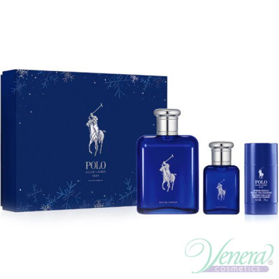 Ralph Lauren Polo Blue Eau de Parfum Set (EDP 125ml + EDP 40ml + Deo Stick 40ml) pentru Bărbați Seturi