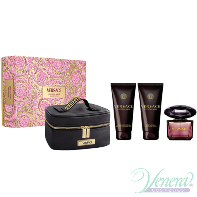 Versace Crystal Noir Set (EDP 90ml + BL 100ml + SG 100ml + Bag) pentru Femei Seturi