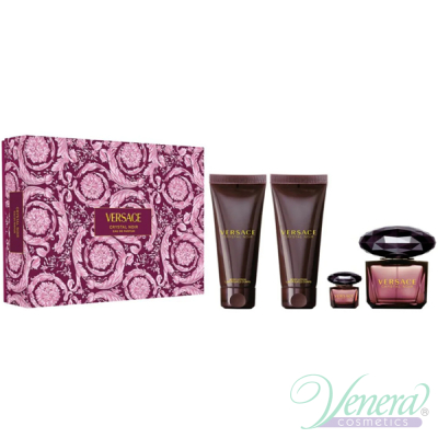 Versace Crystal Noir Set (EDP 90ml + EDP 5ml + BL 100ml + SG 100ml) pentru Femei Seturi