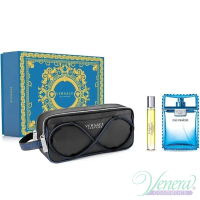 Versace Man Eau Fraiche Set (EDT 100ml + EDT 10ml + Bag) pentru Bărbați Seturi