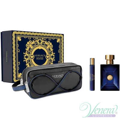 Versace Pour Homme Dylan Blue Set (EDT 100ml + EDT 10ml + Bag) pentru Bărbați Seturi