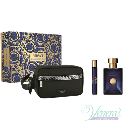 Versace Pour Homme Dylan Blue Set (EDT 100ml + EDT 10ml + Bag) pentru Bărbați Seturi