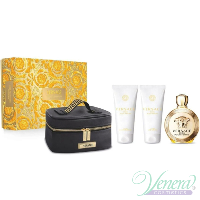 Versace Eros Pour Femme Set (EDP 100ml + BL 100ml + SG 100ml + Bag) pentru Femei Seturi