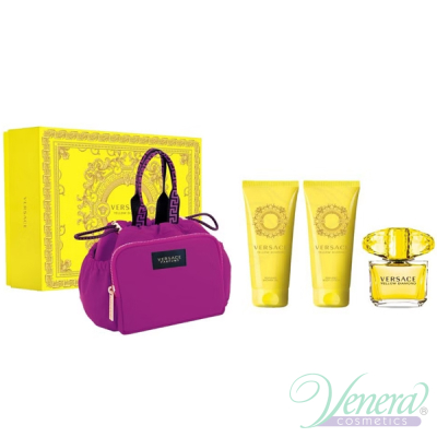 Versace Yellow Diamond Set (EDT 90ml + BL 100ml + SG 100ml + Bag) pentru Femei Seturi