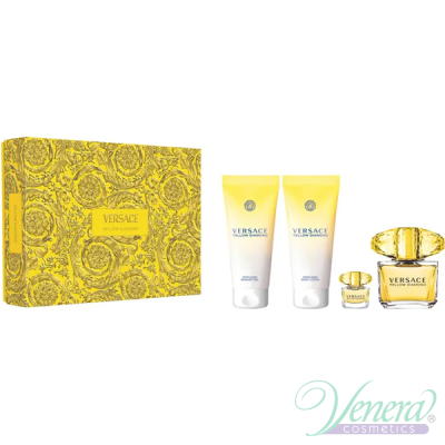 Versace Yellow Diamond Set (EDT 90ml + EDT 5ml + BL 100ml + SG 100ml) pentru Femei Seturi