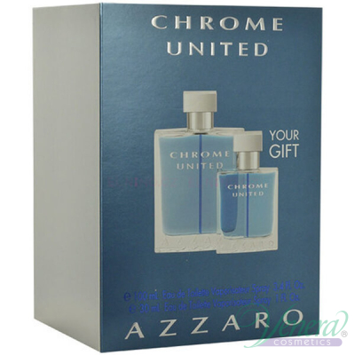 Azzaro Chrome United Set (EDT 100ml + EDT 30ml) pentru Bărbați Seturi Cadou