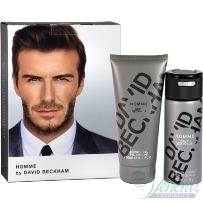 David Beckham Homme Set (Deo Spray 150ml + SG 200ml) pentru Bărbați Sets