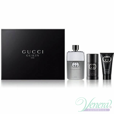 Gucci Guilty Eau Pour Homme Set (EDT 90ml + Deo Stick 75ml+ SG 50ml) for Men Sets