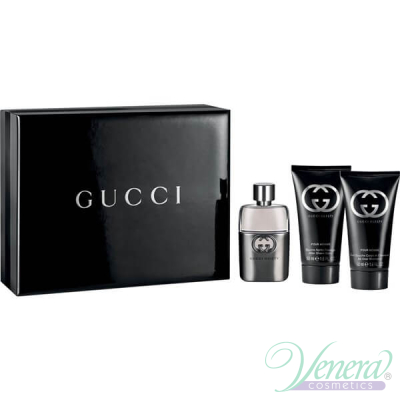 Gucci Guilty Pour Homme Set (EDT 50ml + After Shave Balm 50ml + SG 50ml) for Men Sets