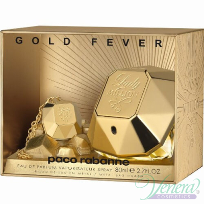 Paco Rabanne Lady Million Gold Fever (EDP 80ml + Metal Bag Charm) pentru Femei Seturi