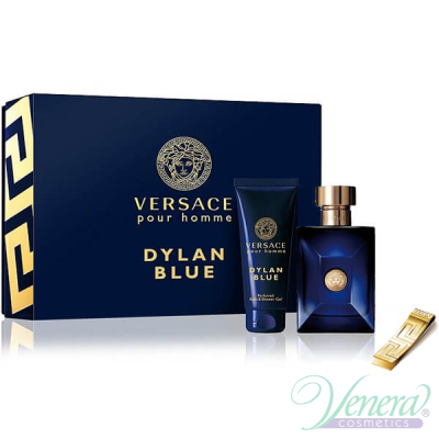 Versace Pour Homme Dylan Blue Set (EDT 100ml + SG 100ml + Money Clip) pentru Bărbați Sets